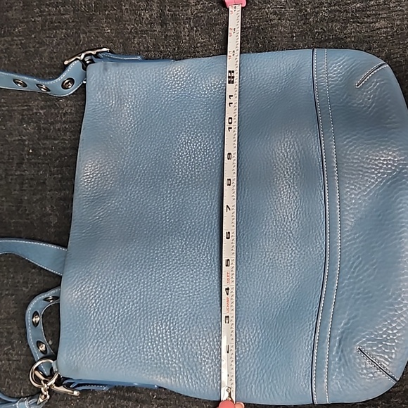 VINTAGE Coach Legacy Pebbled Leather Tassel crossbody - cornflower blue - Picture 12 of 16